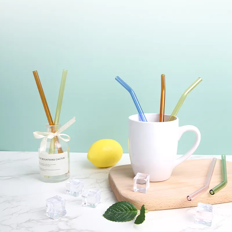 Environmentally Friendly Straw 20/18cm Glass Straw Reusable Clear Drinking Straws For Smoothie Milkshakes
