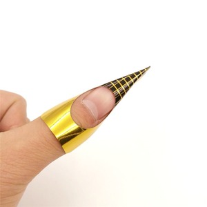 <b>Nail</b> Forms for Acrylic Gel Extension 100 Pcs Gold <b>Nail</b> Tips Stickers Professional Poly <b>Nail</b> Gel Sculpting Guides Salon DIY - Product Image 3