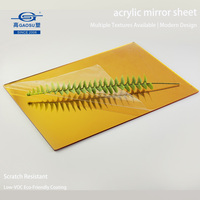 Plaque miroir acrylique dorée de 3 mm, transparente et givrée, miroir en plastique hautement réfléchissant pour mur, meubles, salle de bain, boutique et décoration intérieure