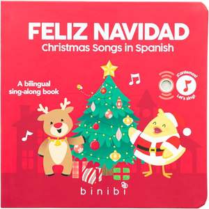 Libro de Sonidos Personalizado, Impresión de Libros de Tapa Dura, Libro Musical en Español, Canciones Navideñas, Libro Bilingüe para Niños - Product Image 1