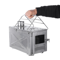 Poêle à bois portable en acier inoxydable pour l'extérieur, chauffage au bois, poêle à bois pour les voyages, le camping, les tentes et les cours