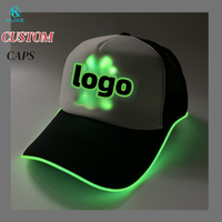2025 Logo personnalisable LED casquette de Baseball lumineuse multicolore néon Flash Diode réglable sportif chapeau formel pour les fêtes Dobby