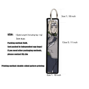 Porte-clés en tissu brodé avec motif de dessin animé Blue Lock et Death Note, décoration artistique tissée - Product Image 6