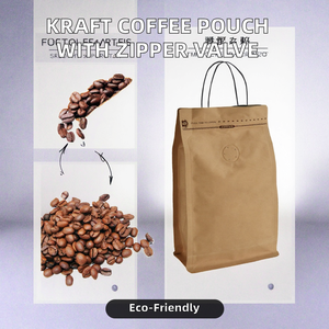 Kraft Paper Flat Bottom Pet Food Stand up Pouch Reusable Side Zipper PE <b>Packaging</b> <b>Bags</b> with Air Release Valves Recyclable - Product Image 2