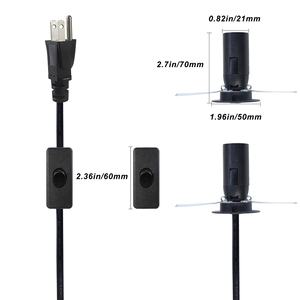 E12 E26 USA Muối Đèn <span class=keywords><strong>Power</strong></span> <span class=keywords><strong>Cord</strong></span> Mỹ đèn cắm với dimmer chuyển đổi và E14 E27 giữ đèn dây - Product Image 1