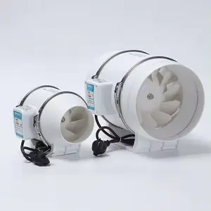 Vente en gros de pales en plastique blanc Ventilateur de turbine Ventilation axiale à flux mixte Ventilateur de conduit silencieux