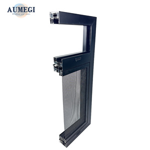 Aumegi Oem خدمة بابية نافذة الألومنيوم إمالة نافذة وتحويل النوافذ مع الستائر - Product Image 6