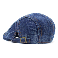 Béret en jean réglable lavé uni personnalisé casquette bleue classique chapeau de voyage en avant chapeau de gavroche Cowboy femmes béret Lvy chapeaux pour hommes