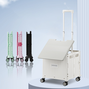 Yüksek kalite özel PP çok fonksiyonlu 65L büyük kapasiteli katlanabilir taşınabilir katlanır alışveriş sepeti arabası - Product Image 3