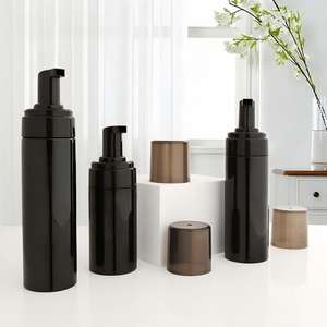 ขวดปั๊มโฟมพลาสติกสีดำแบบเป็นมิตรกับสิ่งแวดล้อม ขนาด 100 มล. 150 มล. 200 มล. 250 มล. จำนวน 100 ชิ้น ขวดเปล่าสำหรับล้างมือ โฟมล้างหน้า มูส - Product Image 2