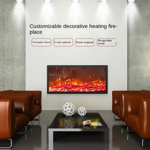 Chimenea electrónica interior personalizable elegante llama simulada núcleo de calefacción de <span class=keywords><strong>leña</strong></span> inserto de Metal eléctrico para uso doméstico - Product Image 2