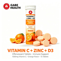 Comprimés effervescents en gros de Vitamine C, Zinc et D3 1000mg – Soutien immunitaire, Antioxydant, Collagène, Santé osseuse – Saveur Orange – ODM OEM