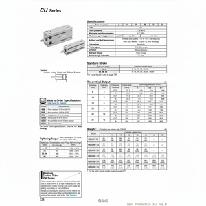 Cilindro de montaje libre SMC Pneumatics Piezas neumáticas - Product Image 1