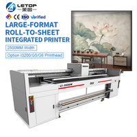 LETOP I3200 Multicolor Digital UV Hybrid Flachbett-Druckplotter 2,5M Automatischer Tintenstrahldrucker Holzdruckmaschine