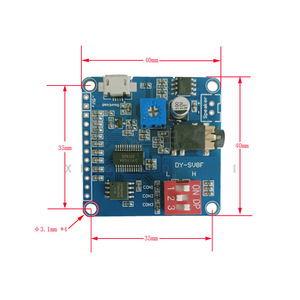 DY-SV8F MP3 Audio Module 64Mbit Flash <b>USB</b> Download Serial Control <b>Speaker</b> Output - Product Image 3