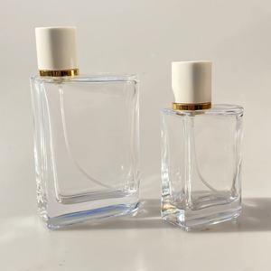 30ml 50ml 100ml Unique square Transparent Perfume Bottle with <strong>Diffuser</strong> <strong>Refillable</strong> Glass Bottles with Fine Mist Sprayer Packaging - Product Image 3