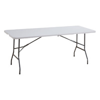 Tables de salle à manger rectangulaires en plastique blanc, modernes, portables et pliables, pour banquets en plein air, pique-niques, fêtes, hôtels et hôpitaux (vente en gros)