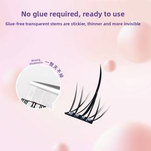 Faux cils auto-adhésifs sans colle Marian, motif tournesol, pour femmes, en cheveux synthétiques naturels, imitation <span class=keywords><strong>livre</strong></span>, application facile - Product Image 4