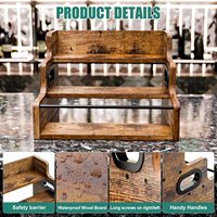 Étagère à bouteilles de spiritueux KLM Wood Retro non pliable à 3 niveaux pour comptoir de bar à domicile, organisateur de vin et de whisky