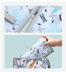 Almohadilla para cambiar pañales, alfombrilla para cambiar pañales de bebé impermeable portátil, bolsa para mamá, bolsa multifunción para pañales - Product Image 4
