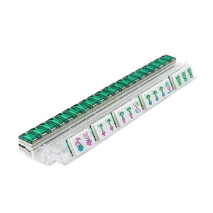 Mahjong Americano de Acrílico con Estampado Interior de Diamantes de Imitación Verdes, Portátil para Viajes, Juego de Mano, Venta al por Mayor - Product Image 1
