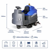 S1050 Autolaveuse autoportée électrique, équipement de nettoyage automatique à large largeur de travail pour centres commerciaux et parkings