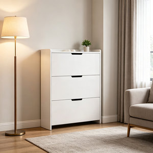 <span class=keywords><strong>Scarpiera</strong></span> Moderna Bianca in Legno, Sottile e Resistente, con 3 Cassetti a Ribalta, <span class=keywords><strong>Design</strong></span> Salvaspazio, Facile da Montare per Ingresso - Product Image 5