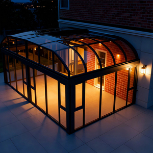 Diseño moderno portátil residencial <span class=keywords><strong>de</strong></span> aluminio telescópico vidrio exterior Sunroom móvil Sunroom retráctil - Product Image 2