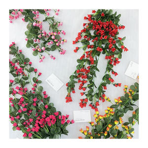 ดอกตูมเล็กๆ QYYM-39ถูกแขวนในฝัน2ช่อดอกไม้ผ้าไหมเทียมแขวนผนังดอกกุหลาบเถาวัลย์ฉากหลังสำหรับจัดงานแต่งงานในสวน - Product Image 1