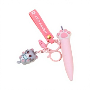 Stylo porte-clés KUKI, <span class=keywords><strong>chat</strong></span> mignon, cadeau créatif <span class=keywords><strong>pour</strong></span> étudiants, papeterie de dessin animé - Product Image 1