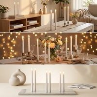 Bougie LED en plastique à longue tige pour les fêtes, restaurants occidentaux, veilleuses, dîners aux chandelles, réunions et décoration intérieure