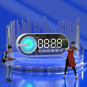 Réveil de bureau miroir avec haut-parleur BT table lumineuse LED colorée numérique radio FM carte TF réveil calendriers électroniques <span class=keywords><strong>2023</strong></span> - Product Image 2