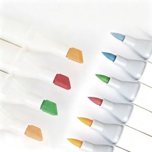 Ensemble de marqueurs à alcool à double pointe souple, imperméables, séchage rapide, logo personnalisé, pour étudiants, dessin, coloriage, papeterie artistique, coffret cadeau - Product Image 2