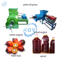 Professionele palmoliepersmachine met elektrische motor en dieselmotor, eenvoudig te bedienen.