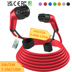 Cable de Carga para Vehículos Eléctricos de 16A 32A, 22kw, Tipo 2, Extensión de Carga para Automóviles, Portátil, Inteligente, Rápido, Tipo 2 a Tipo 2 - Product Image 2