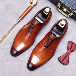 Chaussures Oxford pour hommes, style italien, en cuir véritable, à lacets, faites à la main, pour les occasions spéciales, bout pointu, respirantes, antidérapantes, légères - Product Image 5