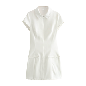 Collection Printemps 2024 <span class=keywords><strong>MYST</strong></span>&ZA pour femmes, nouveau costume gris uni élégant à manches courtes, coupe ajustée, avec fermetures éclair, taille élastique, tissu peigné - Product Image 2