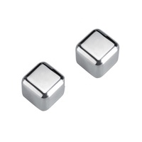 Pierres à whisky personnalisées en acier inoxydable 304, blocs de glace réutilisables avec boutons, prix d'usine, vente en gros