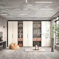 Meubles de chambre à coucher modernes personnalisés en bois mat MDF armoire placard panneau d'armoire pour chambre à coucher d'appartement