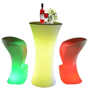 Chaise Lumineuse De Fete Và Plein Không Khí Mobilier Lumineux Sạc Tabouret LED Etanche Exterieur Led Cocktail Bảng Và Ghế - Product Image 6