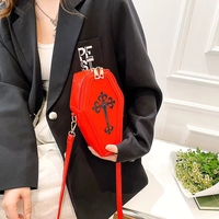 Sacs bandoulière unisexe en cuir PU pour Halloween, sacs à main gothiques, sacs à bandoulière amusants en forme de cercueil pour Halloween