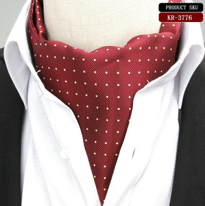 2022 hommes à pois Plaid <span class=keywords><strong>soie</strong></span> cravate cravates Jacquard tissé décontracté Ascot Polyester <span class=keywords><strong>soie</strong></span> costume chemise col écharpe - Product Image 6