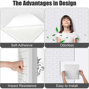 Set di 12 Pannelli Fonoassorbenti e Fonoisolanti a Forma di Mattone per Installazione con Colla, per Riduzione del Rumore e Decorazione Pareti - Product Image 3