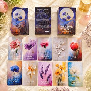 Tarjetas de Oráculo con Diseño Floral Impresas a Todo Color, Ecológicas y Personalizadas al por Mayor, Mazo de 56 <span class=keywords><strong>Cartas</strong></span> de Sabiduría Curativa para el <span class=keywords><strong>Amor</strong></span> y el Crecimiento Espiritual - Product Image 5