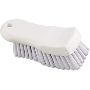 Brosse à vaisselle Boardwalk de 6 pouces avec poils en polypropylène blanc et conception rotative manuelle en nylon pour le nettoyage de la cuisine - Product Image 4