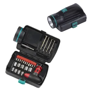 26 Piece multi tools flashlight tool kit and socket set