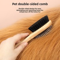 Accessoires pour animaux de compagnie, peigne en bois pour chien, brosse de toilettage pour animaux de compagnie, universelle pour chats et chiens, élimine les poils lâches, peigne double face pour démêler