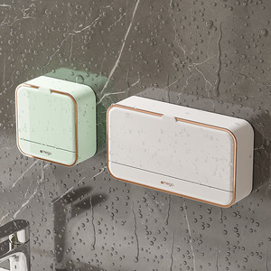 Omega Wall Mounted <b>Soap</b> Dish With Lid Plastic Rectangular Drainage Bathroom Storage - Product Image 3
