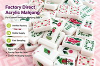 Ensemble de tuiles de mahjong de luxe à couche unique, jeu familial pour couples, amis, fêtes, festivals et divertissements