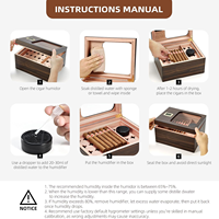 Boîte à cigares en bois personnalisée, humidor artisanal avec hygromètre, boîte à cigares en bois de cèdre, humidificateur pour boîte à cigares en bois de cèdre